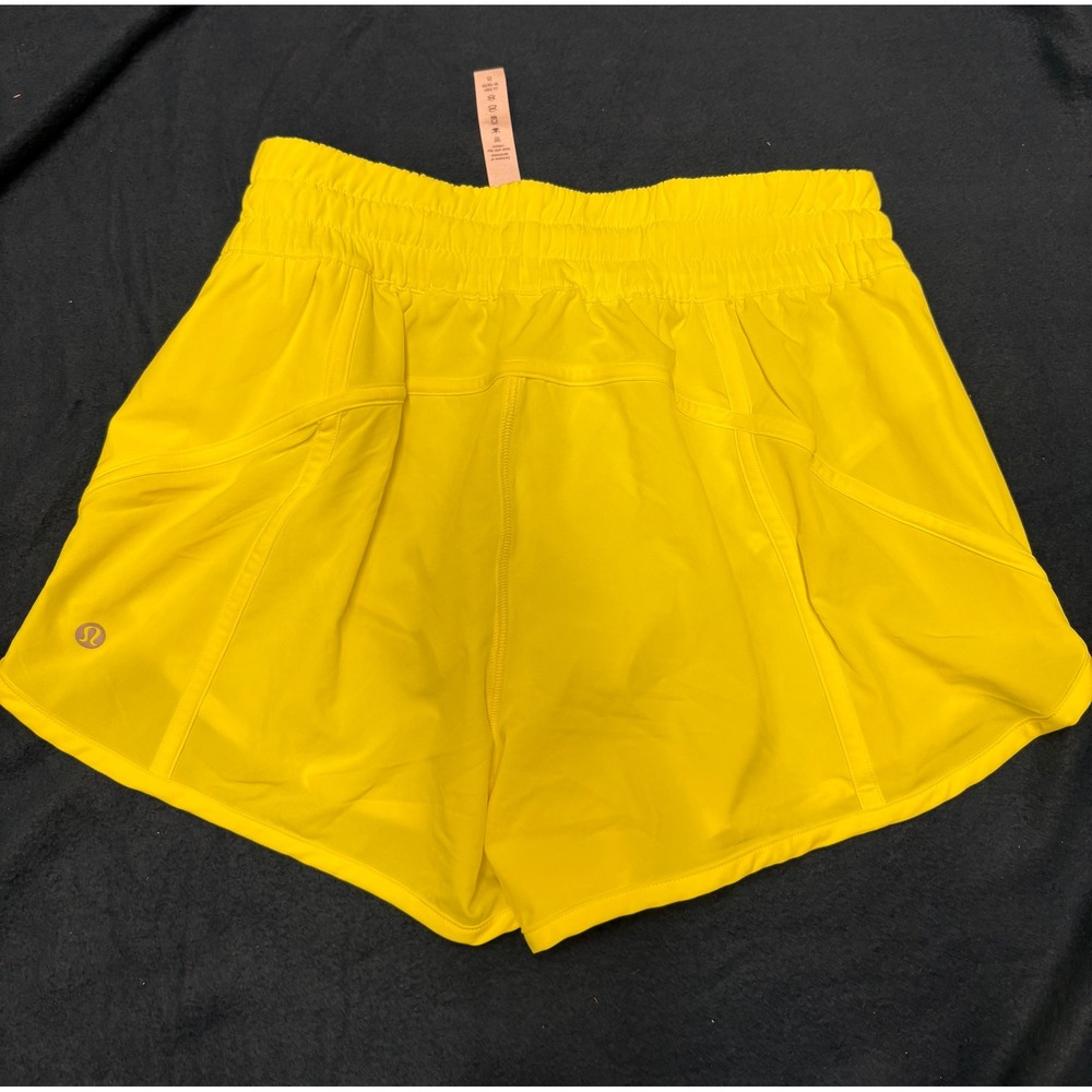 Lululemon Track That High-Rise Lined Short 3 Neon Yellow Electric Lemon Size 6 - Picture 3 of 3